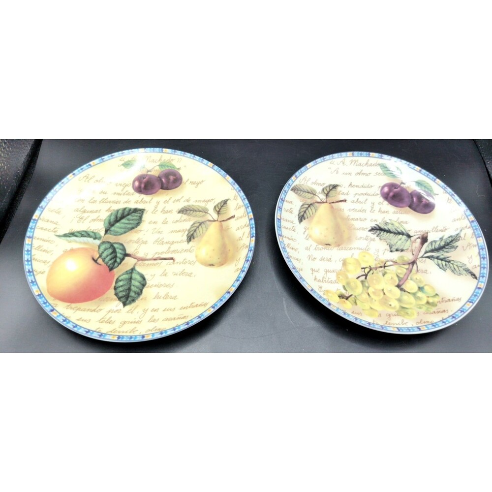 (2) 1855 Email De Limoges Plates Eden Collection Seth Adam Bible Genesis